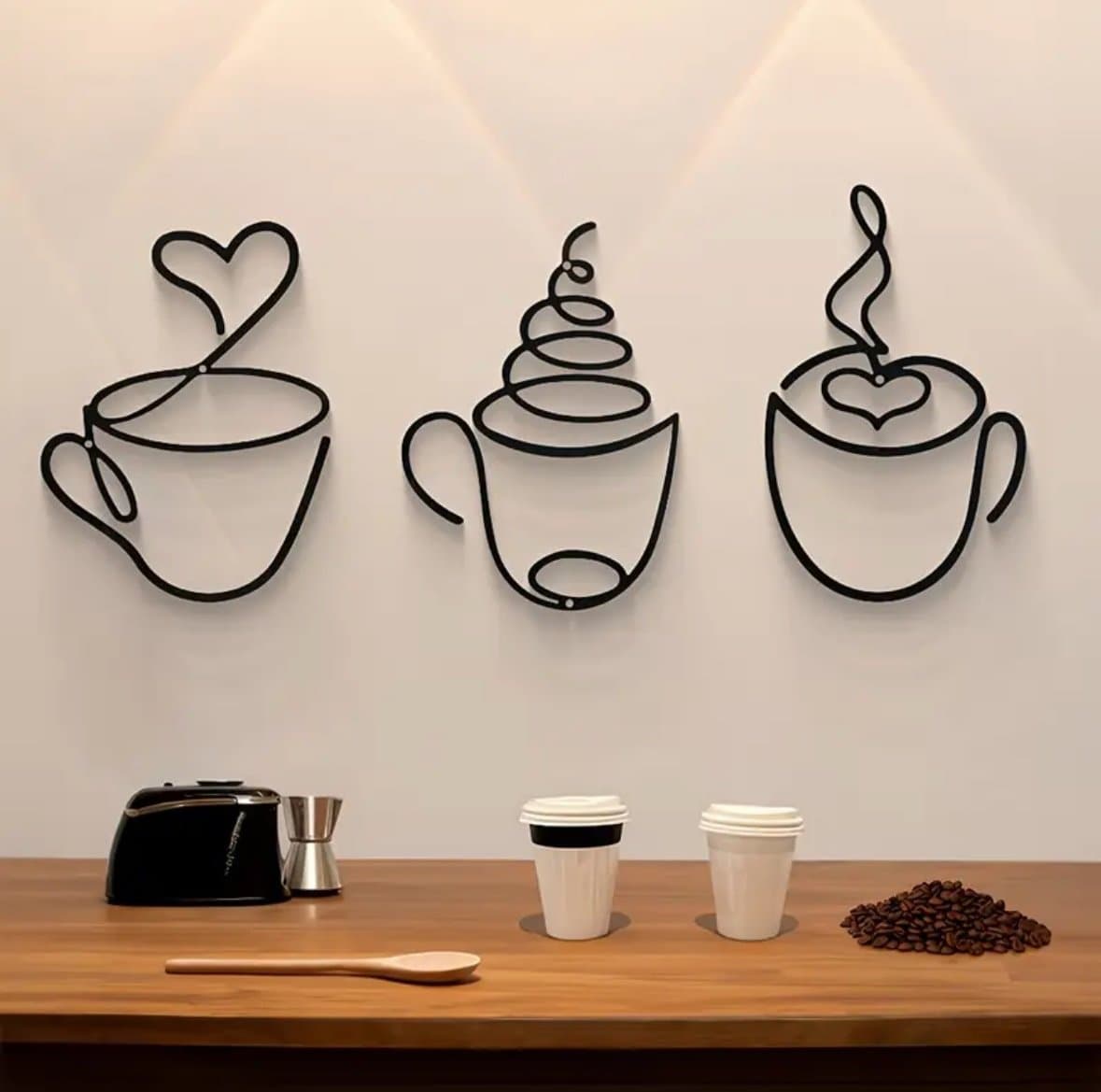 Metal Coffee Cup Wall Art 3