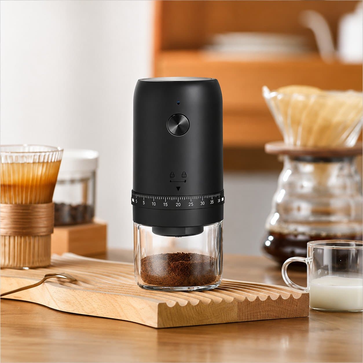 Rechargeable Portable Electric Coffee Grinder with Ceramic Burr – 40 Grind Settings