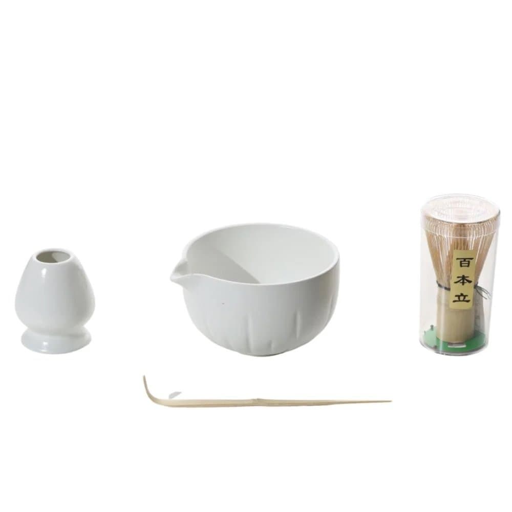Matcha Preparation Set with Spout – White