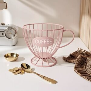 PINK COFFEE CAPSULE STORAGE BASKET MUG