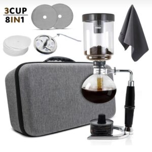 MIBRU 3-Cup Advanced syphon Coffee and tea Maker Package with Bag